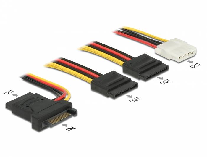 DeLOCK - Netzteil - SATA-Stromstecker bis interne Stromversorgung, 4-polig, SATA-Stromstecker