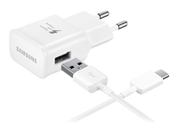 Samsung Travel Adapter EP-TA20 - Netzteil (USB) - auf Kabel: USB-C - weiß - für