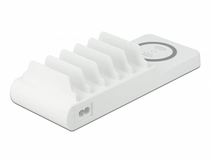 Delock USB and Wireless Charger - Ladestation + AC-Netzteil - 110 Watt - 5 A - PD - 5 Ausgabeanschlussstellen (3 x USB T