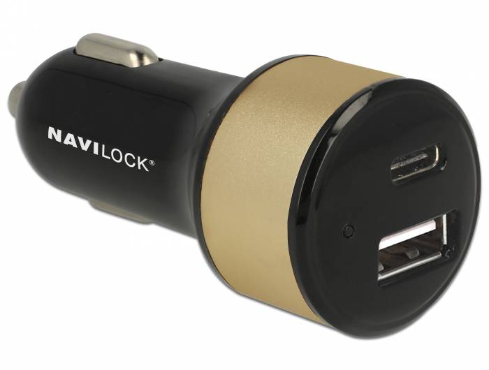 Navilock Car charger - Auto-Netzteil - 3 A (USB, USB-C)