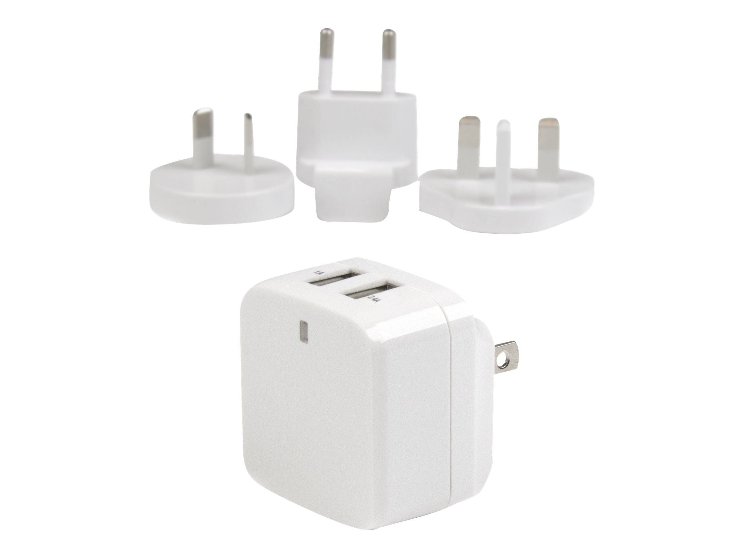StarTech.com 2 Port USB Ladegerät / Netzteil - 2-fach Ladestecker 17 Watt / 3.4 Amp - Dual Reiseladegerät 110 / 220V - W