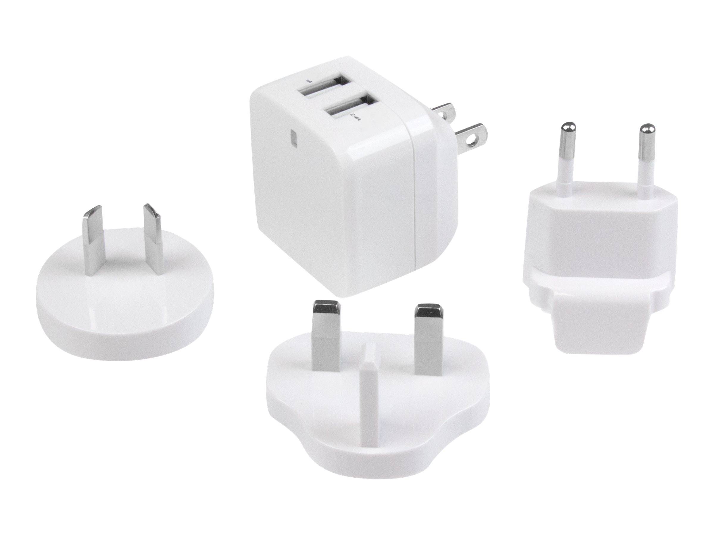 StarTech.com 2 Port USB Ladegerät / Netzteil - 2-fach Ladestecker 17 Watt / 3.4 Amp - Dual Reiseladegerät 110 / 220V - W