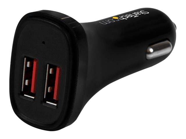 StarTech.com Dual Port USB KFZ Ladegerät - 24W/4.8 - Weiß - 2 Port USB Autoladegerät - Auto-Netzteil - 24 Watt - 4.8 A -