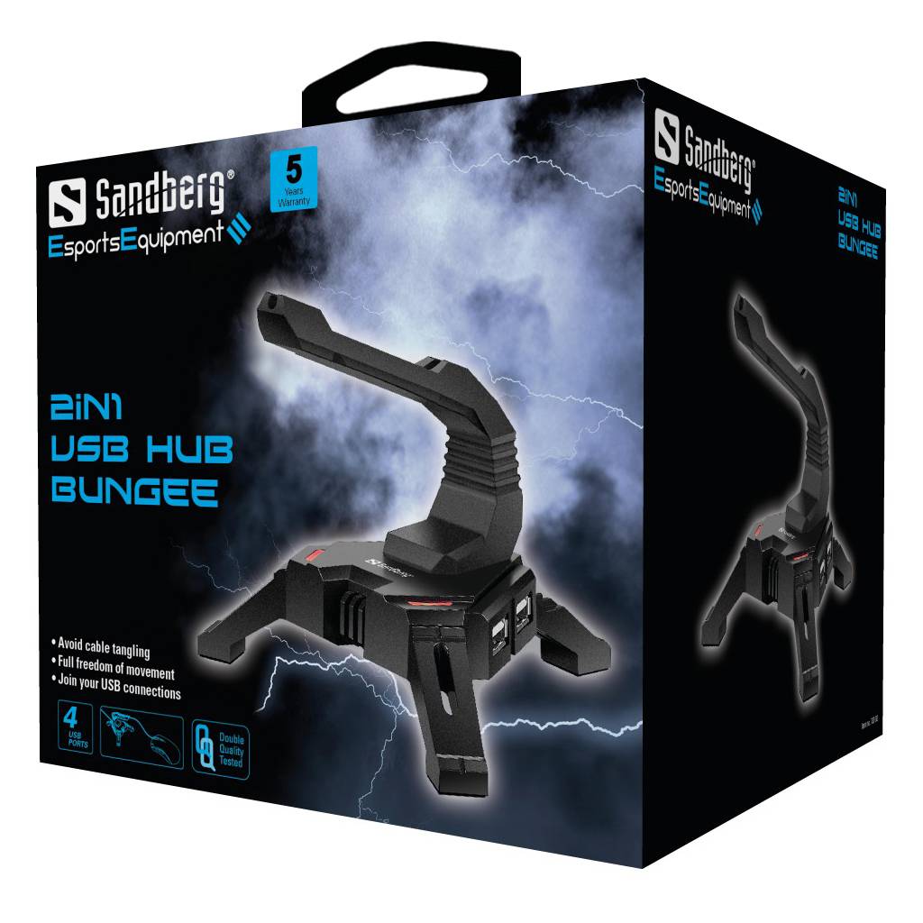 Sandberg 2in1 USB Hub Bungee - Hub - 4 x USB 2.0