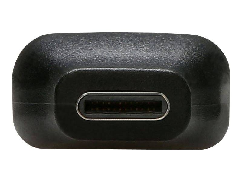 Nahaufnahme eines USB-C-Ladeanschlusses auf einem schwarzen Gehäuse eines Geräts.