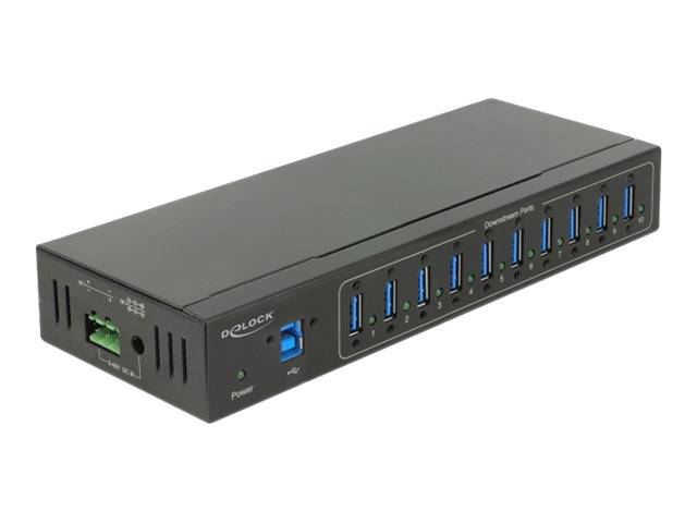 DeLock External Industry Hub 10 x USB 3.0 Type-A with 20 kV ESD protection