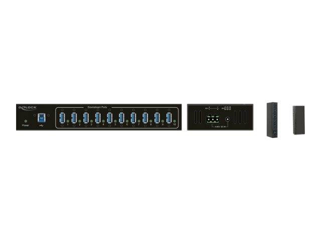 DeLock External Industry Hub 10 x USB 3.0 Type-A with 20 kV ESD protection