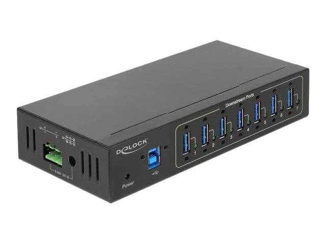 DeLock External Industry Hub 7 x USB 3.0 Type-A with 15 kV ESD protection