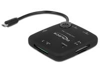 Delock Micro USB OTG Card Reader + 3 port USB Hub - Kartenleser (MS, MS PRO, MMC, SD, MS Duo, MS PRO Duo, RS-MMC, TransF