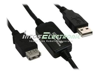 INLINE - USB 2.0 Aktiv-Verl. - mit Signalverstärkung ""Repeater"" - ST A / BU A - 10m
