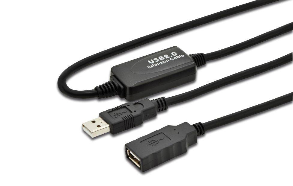 Aktives USB 2.0 Kabel, A-A M-F Mit integriertem Repeater 5m