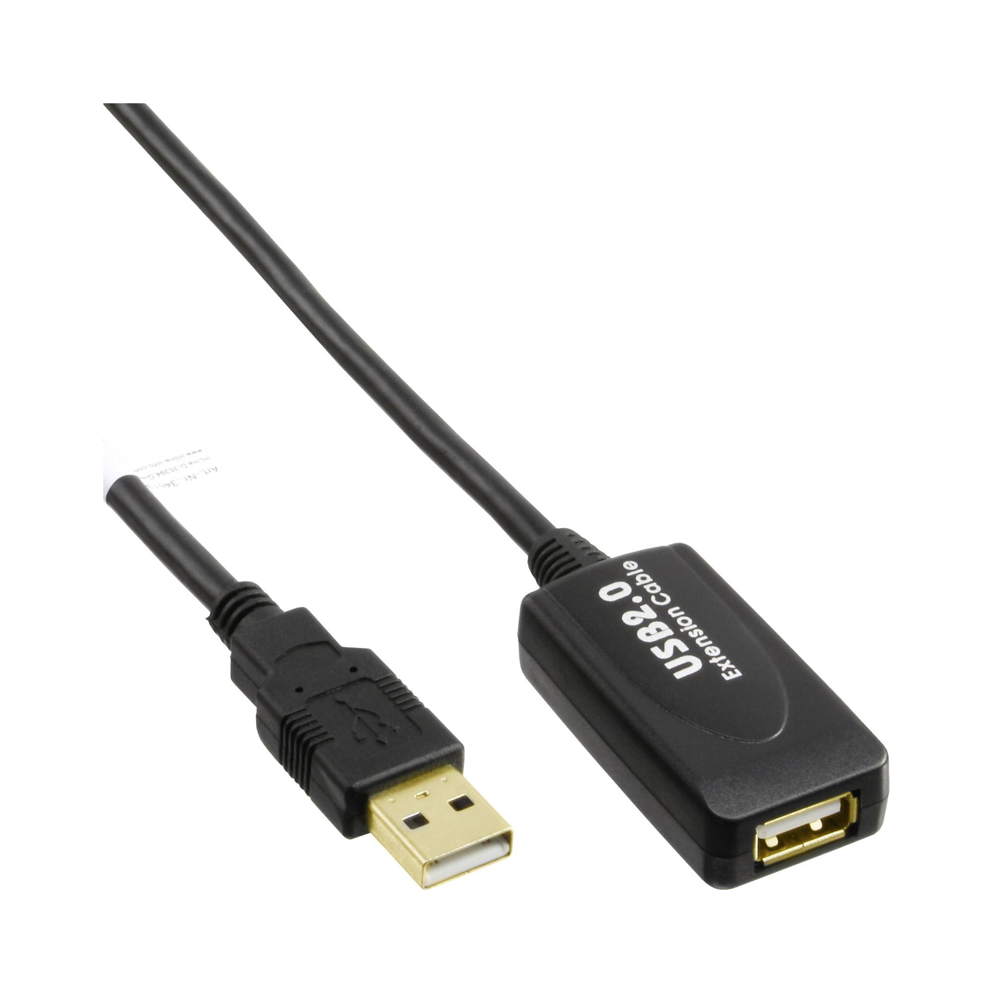 INLINE - USB 2.0 Aktiv-Verl. - mit Signalverstärkung ""Repeater"" - ST A / BU A - 15m