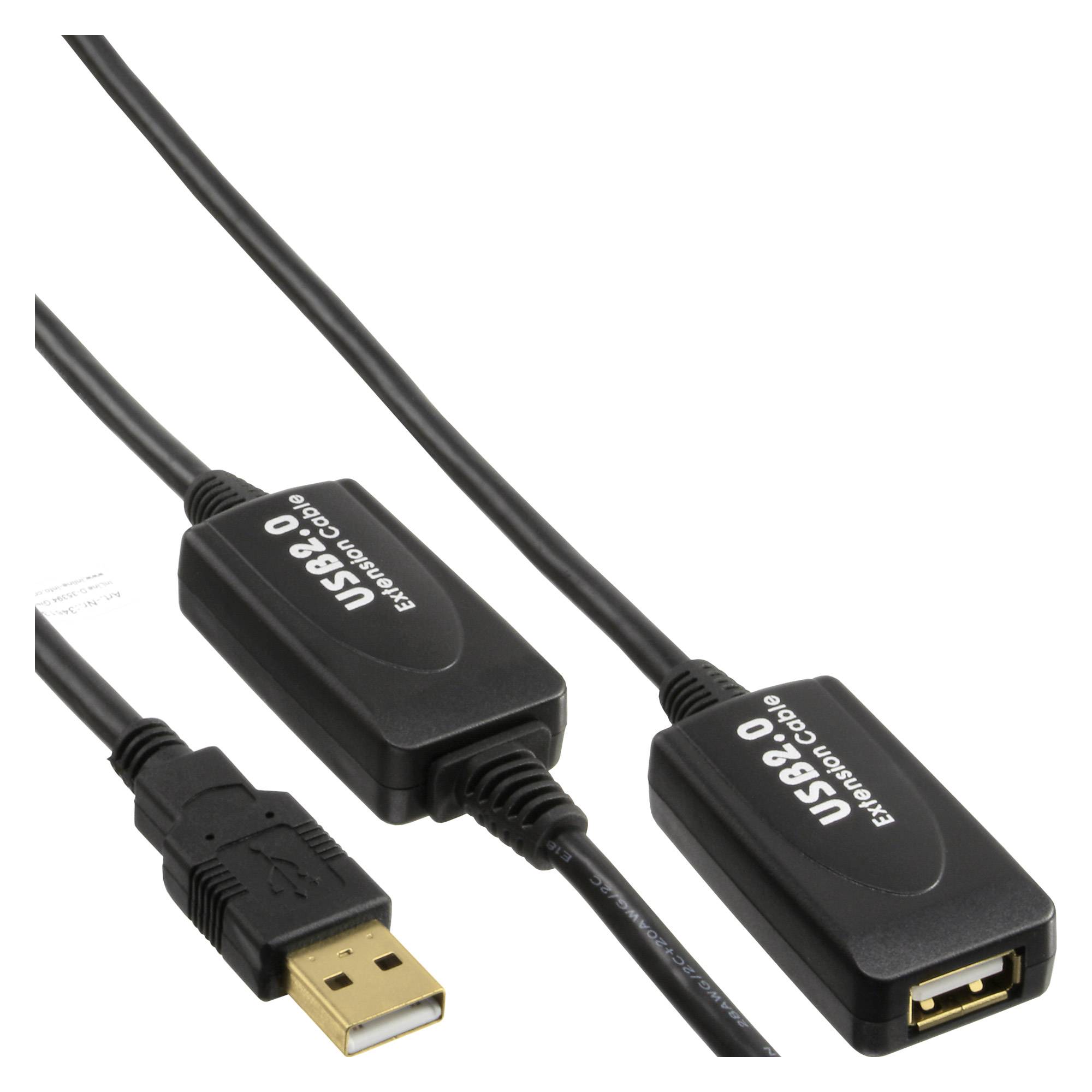 INLINE - USB 2.0 Aktiv-Verl. - mit Signalverstärkung ""Repeater"" - ST A / BU A - 15m