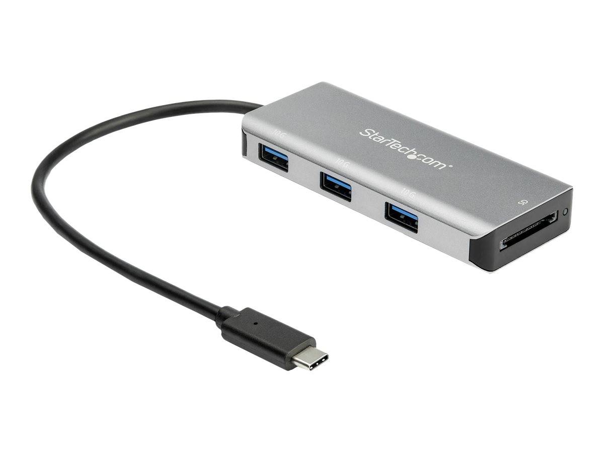 StarTech.com HB31C3ASDMB 3-Port USB-C-Hub (10 Gbit/s, mit SD-Kartenleser und 25cm Hostkabel, 3x USB-A - Hub - 1 x USB-C
