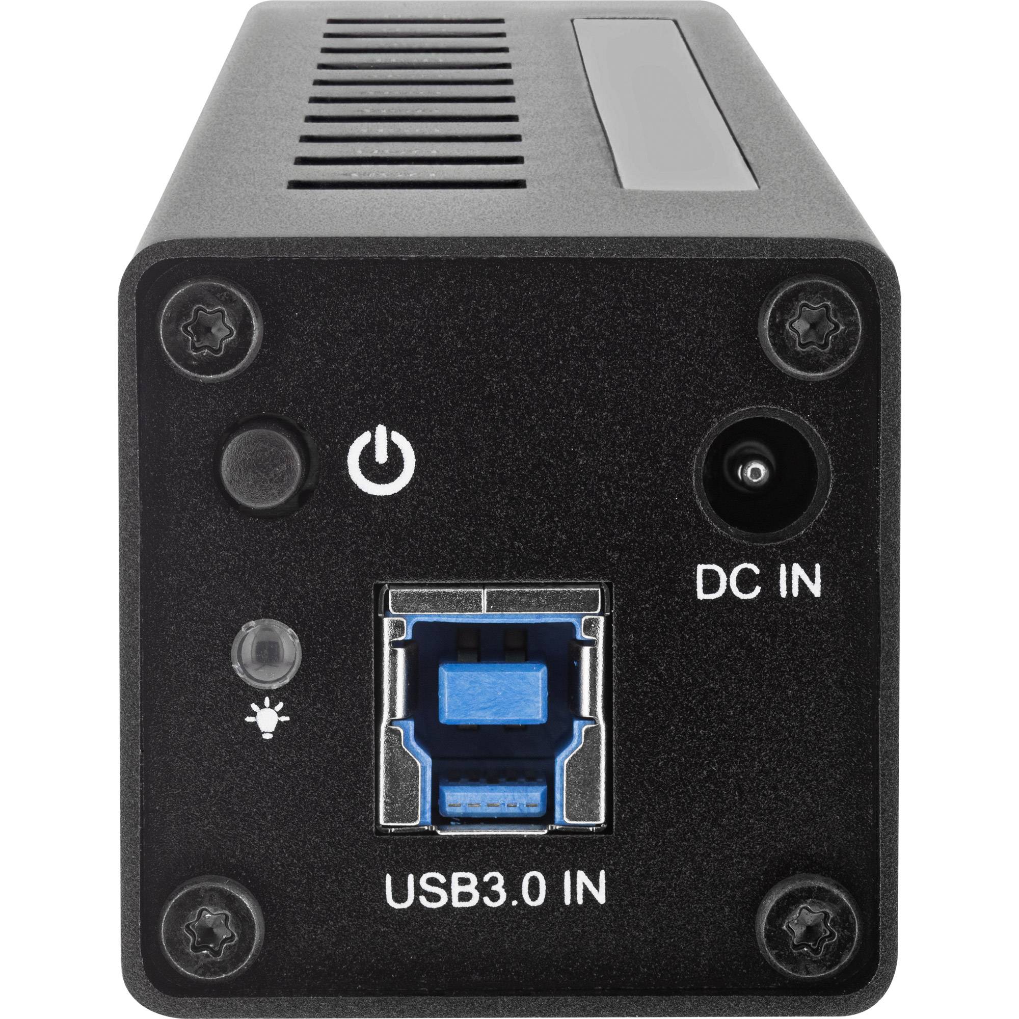 INLINE - USB 3.0 Hub - 10 Port - Aluminiumgehäuse - schwarz - mit 4A Netzteil