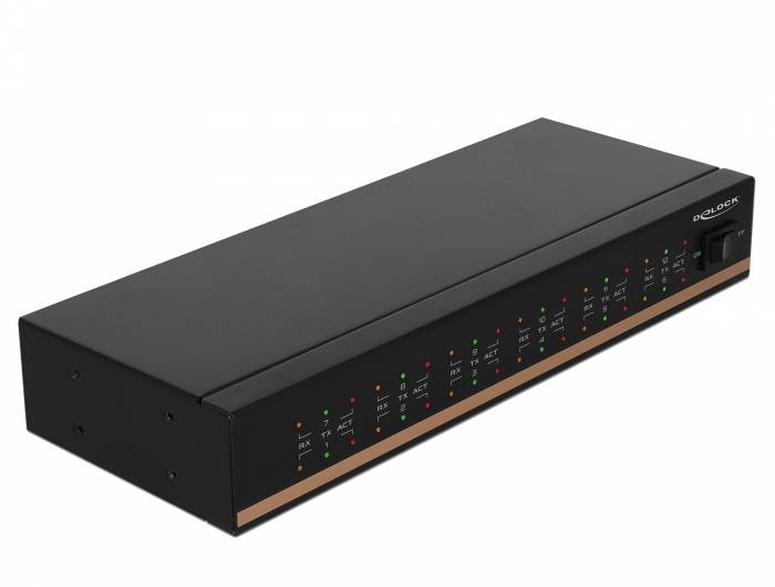 DeLOCK USB 2.0 to 12 Port Serial RS-232 Hub with surge protection and extended temperature range