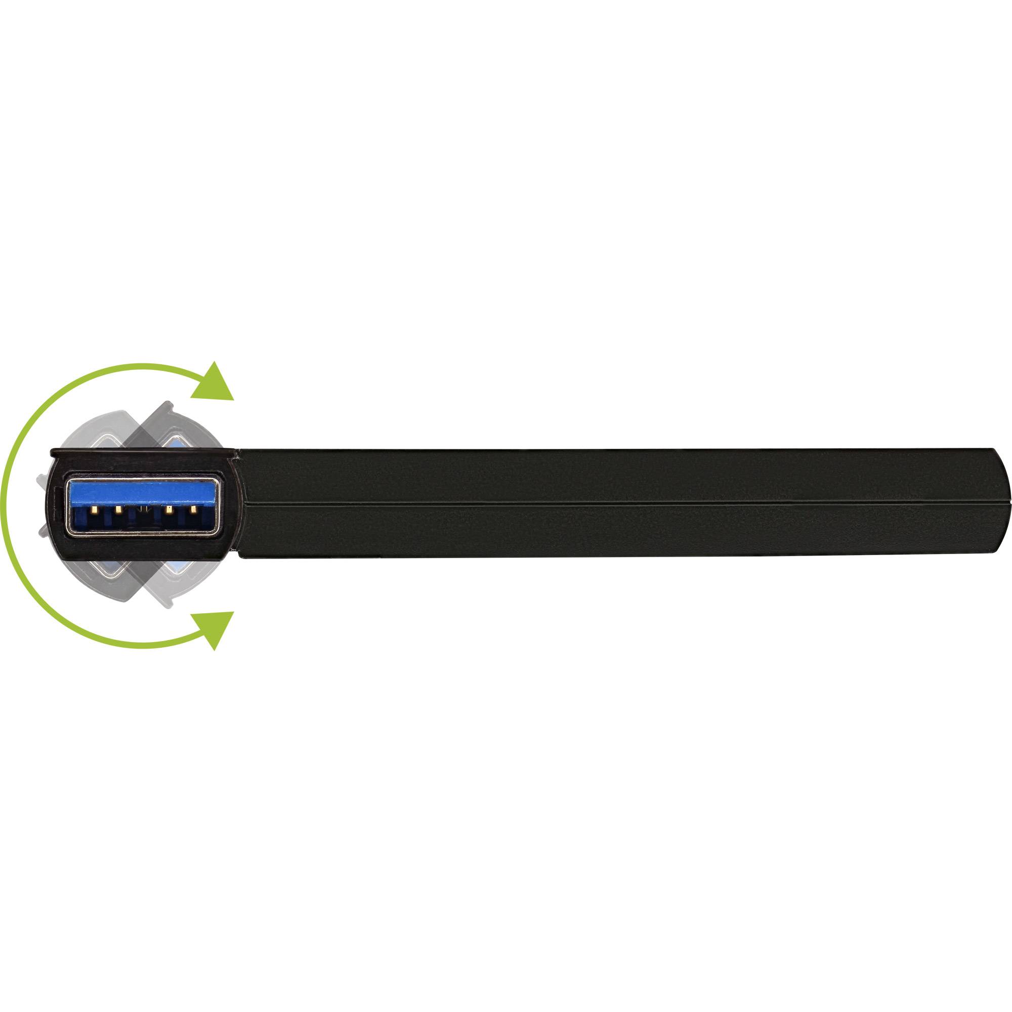 INLINE - 180 Twist Hub USB 3.0 - 4 Port - drehbar - schwarz