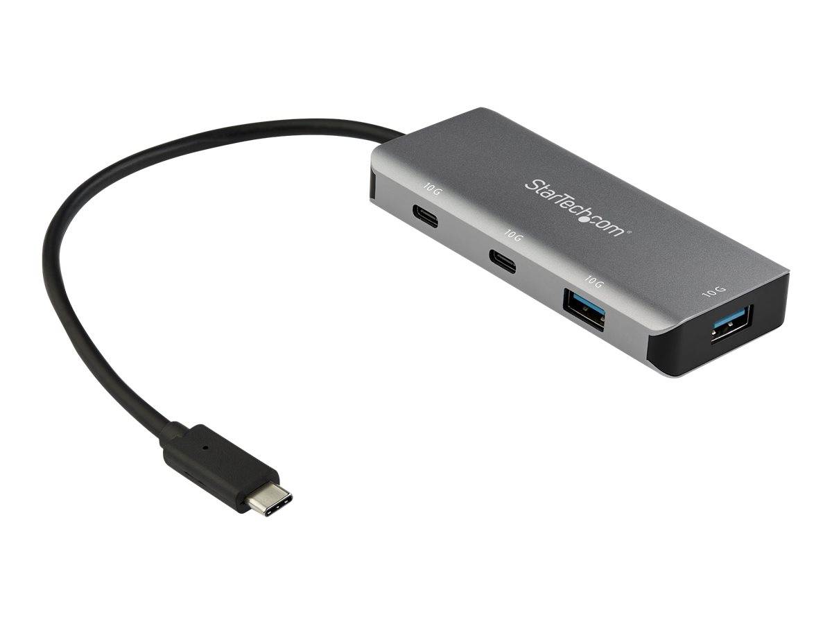 StarTech.com 4 Port USB C Hub w/ 2x USB A & 2x USB C, SuperSpeed 10Gbps USB Type-C 3.1/3.2 Gen 2 Hub, USB Bus Powered, P