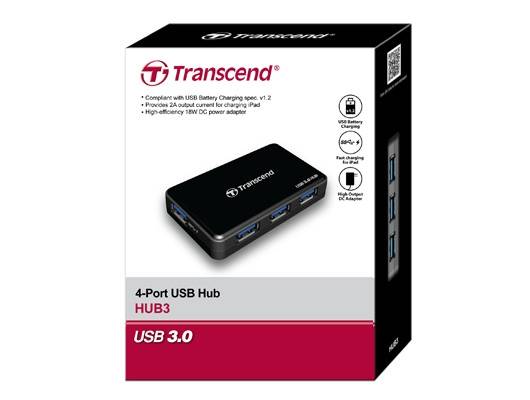 Transcend HUB3 - Hub - 4 x SuperSpeed USB 3.0