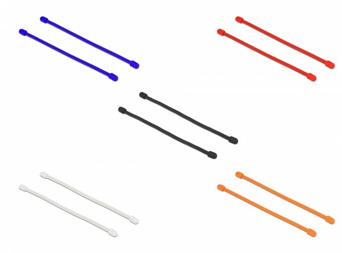DeLOCK - Kabelbinder-Kit - 8 cm - Schwarz, weiß