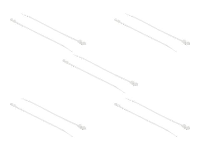 DeLOCK Cable Tie with Fastening Eyelet - Kabelbinder - 20 cm - weiß (Packung mit 10)