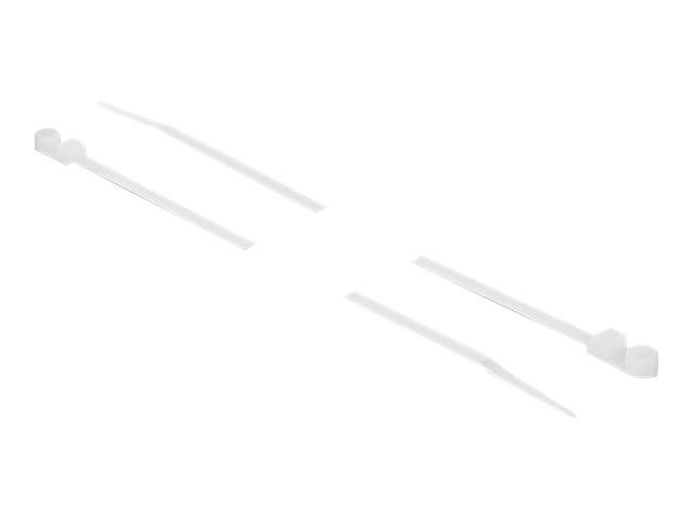 DeLOCK Cable Tie with Fastening Eyelet - Kabelbinder - 20 cm - weiß (Packung mit 10)