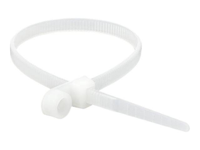 DeLOCK Cable Tie with Fastening Eyelet - Kabelbinder - 20 cm - weiß (Packung mit 10)