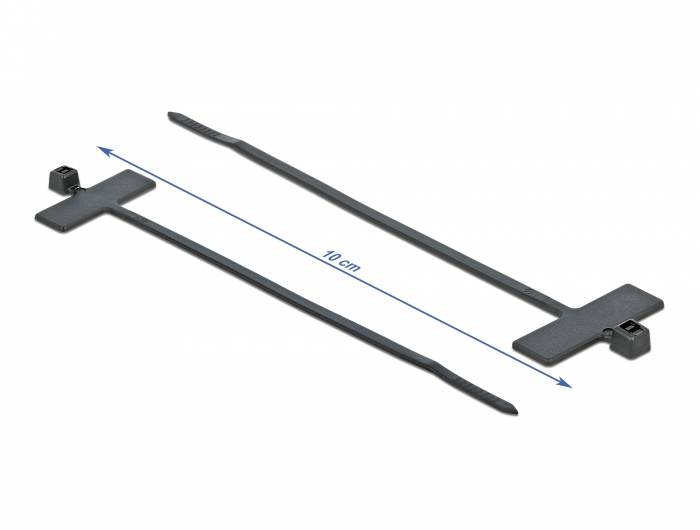 DeLOCK Cable Tie with Label Tap - Kabelbinder - 10 cm - Schwarz (Packung mit 10)