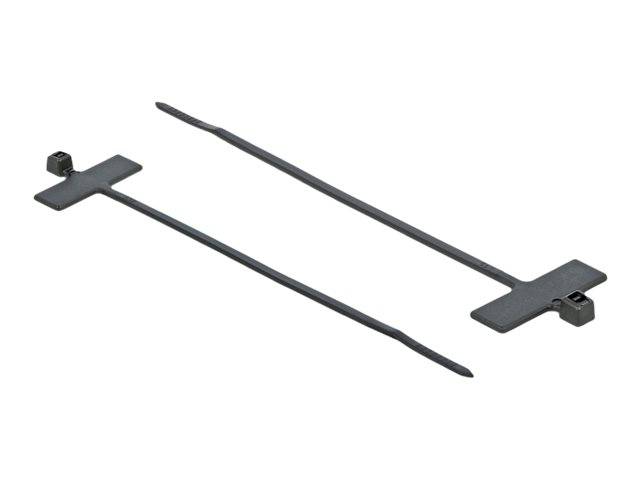 DeLOCK Cable Tie with Label Tap - Kabelbinder - 10 cm - Schwarz (Packung mit 10)
