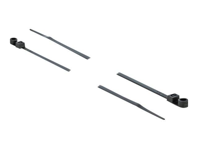 DeLOCK Cable Tie with Fastening Eyelet - Kabelbinder - 30 cm - Schwarz (Packung mit 10)