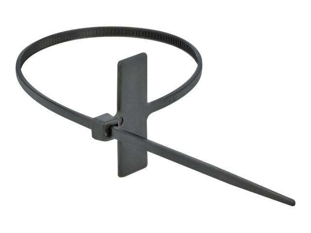 DeLOCK Cable Tie with Label Tap - Kabelbinder - 10 cm - Schwarz (Packung mit 10)
