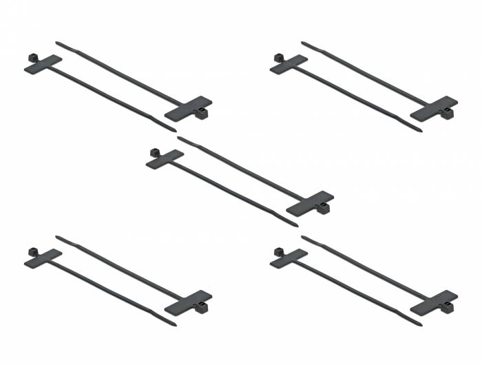 DeLOCK Cable Tie with Label Tap - Kabelbinder - 10 cm - Schwarz (Packung mit 10)