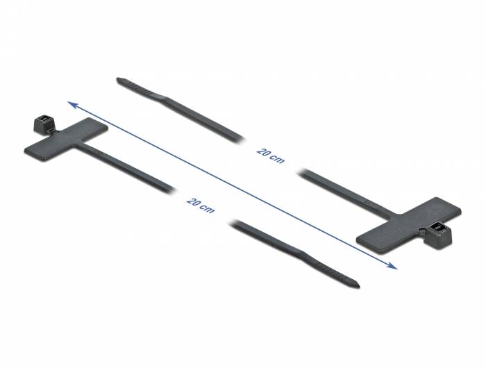 DeLOCK Cable Tie with Label Tap - Kabelbinder - 10 cm - Schwarz (Packung mit 10)