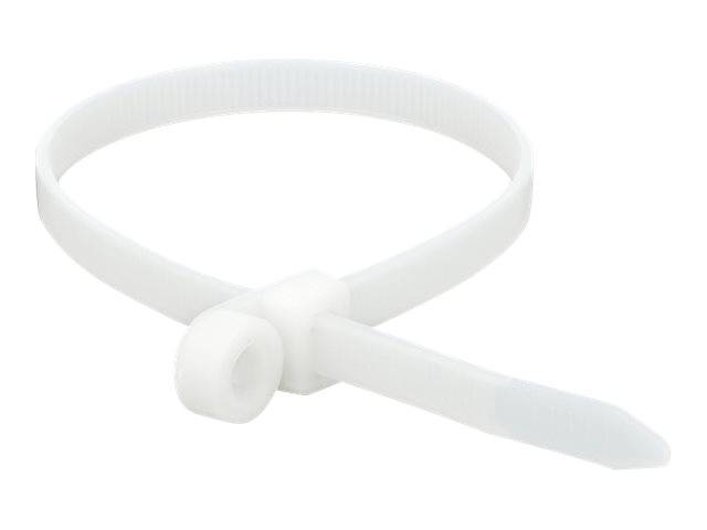 DeLOCK Cable Tie with Fastening Eyelet - Kabelbinder - 40 cm - weiß (Packung mit 10)