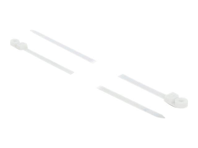DeLOCK Cable Tie with Fastening Eyelet - Kabelbinder - 40 cm - weiß (Packung mit 10)