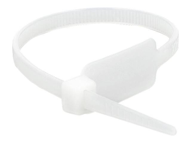 DeLOCK Cable Tie with Label Tap - Kabelbinder - 27 cm - weiß (Packung mit 10)