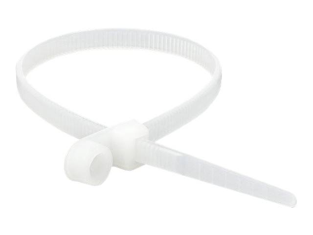 DeLOCK Cable Tie with Fastening Eyelet - Kabelbinder - 30 cm - weiß (Packung mit 10)