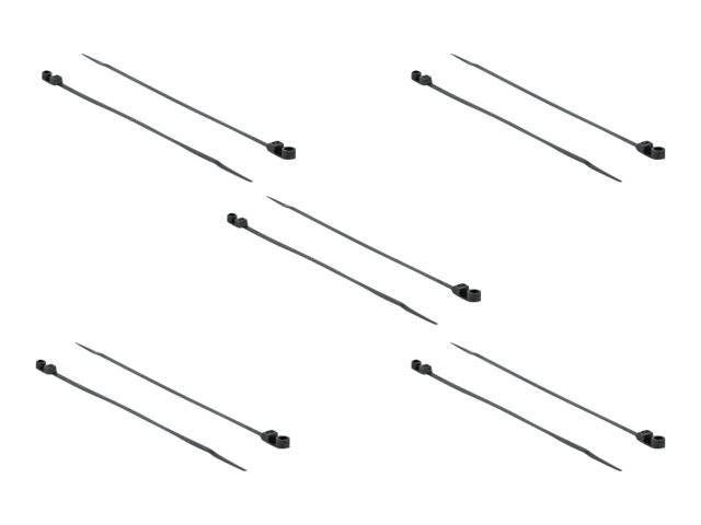 DeLOCK Cable Tie with Fastening Eyelet - Kabelbinder - 16 cm - Schwarz (Packung mit 10)