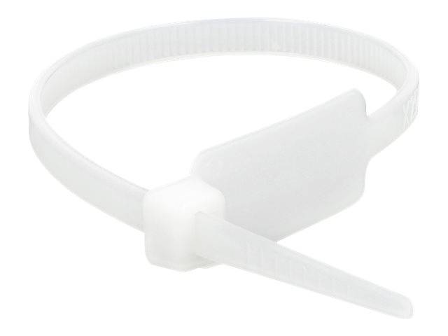 DeLOCK Cable Tie with Label Tap - Kabelbinder - 19 cm - weiß (Packung mit 10)