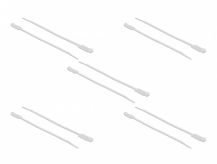 DeLOCK Cable Tie with Label Tap - Kabelbinder - 19 cm - weiß (Packung mit 10)