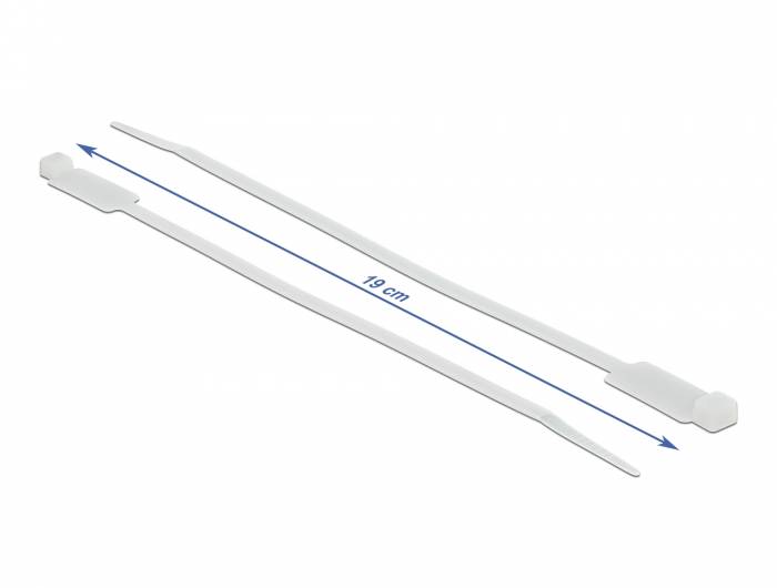 DeLOCK Cable Tie with Label Tap - Kabelbinder - 19 cm - weiß (Packung mit 10)