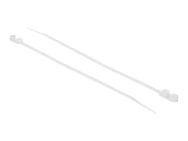 DeLOCK Cable Tie with Fastening Eyelet - Kabelbinder - 16 cm - weiß (Packung mit 10)