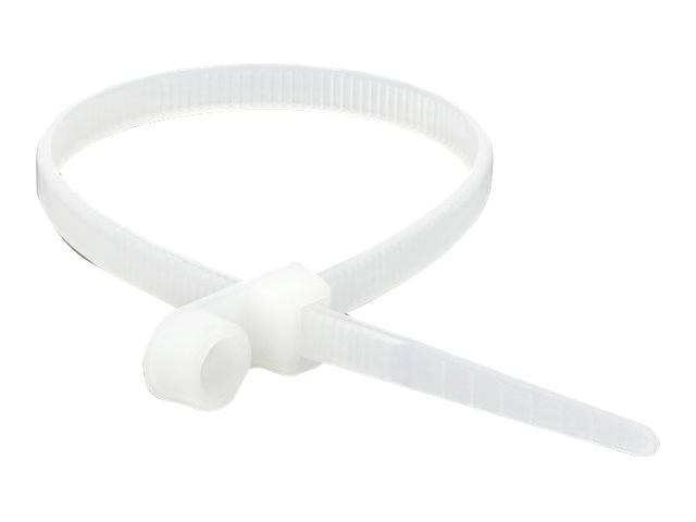 DeLOCK Cable Tie with Fastening Eyelet - Kabelbinder - 16 cm - weiß (Packung mit 10)