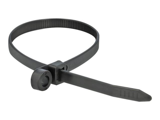 Delock Cable Tie with Fastening Eyelet - Kabelbinder - 40 cm - Schwarz (Packung mit 10)