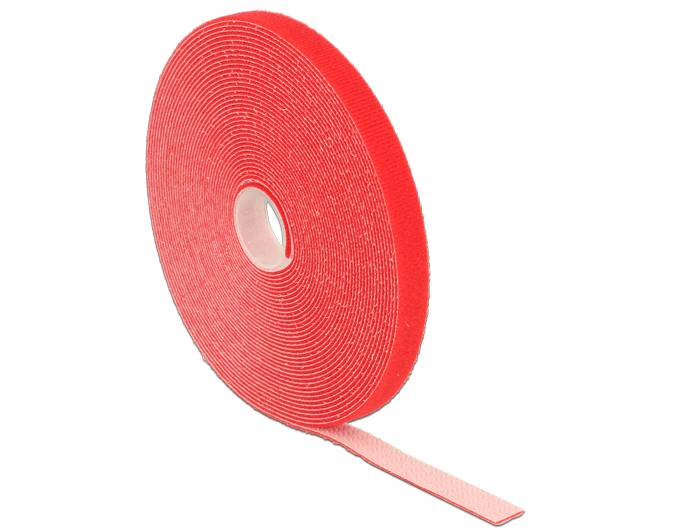 DeLOCK Velcro - Kabelbinderrolle - 10 m - Rot