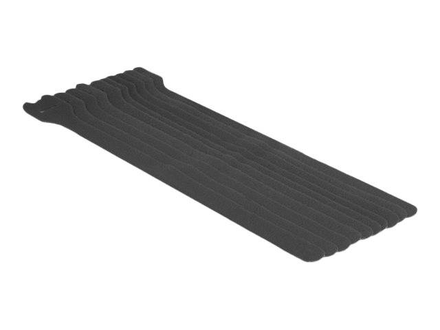 DeLOCK - Klettverschluss - 30 cm - Schwarz (Packung mit 10)