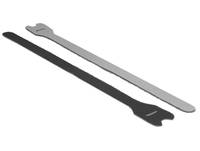 DeLOCK - Klettverschluss - 30 cm - Schwarz (Packung mit 10)
