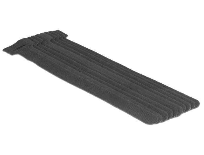 DeLOCK Velcro - Kabelbinder - 20 cm - Schwarz (Packung mit 10)