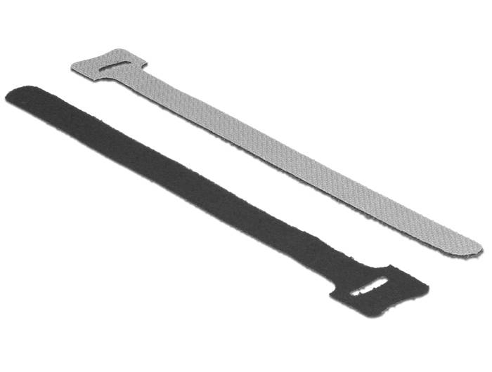 DeLOCK Velcro - Kabelbinder - 20 cm - Schwarz (Packung mit 10)