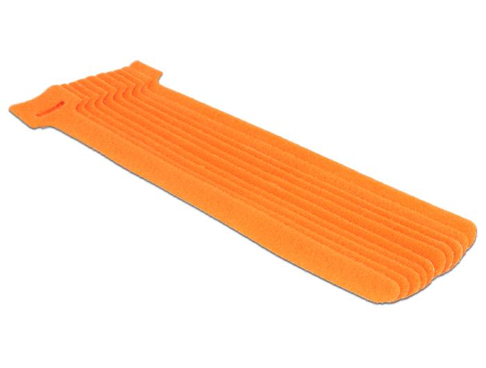 DeLOCK - Klettverschluss - 20 cm - orange (Packung mit 10)
